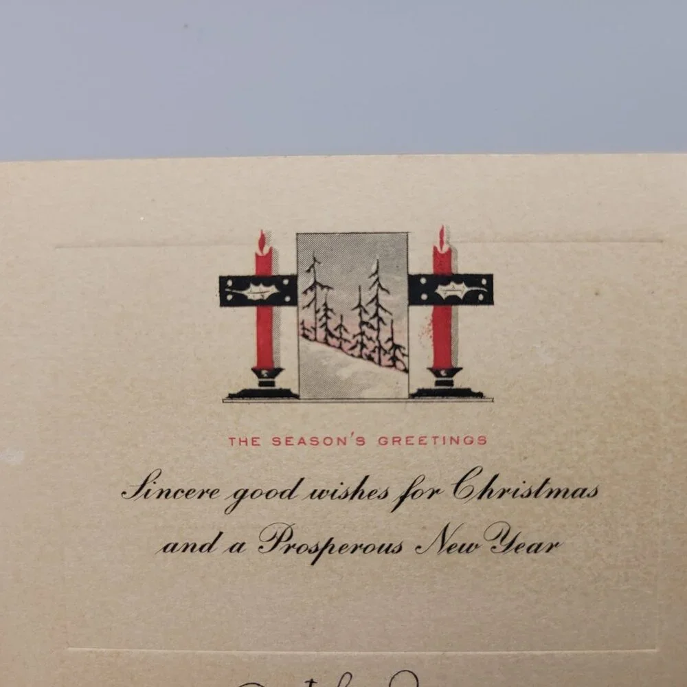 Vintage Christmas Greeting Card Signed Esther Collectible Holiday Crafting Retro